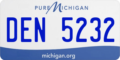 MI license plate DEN5232