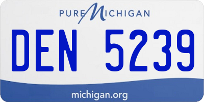 MI license plate DEN5239