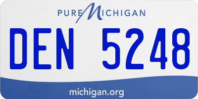 MI license plate DEN5248