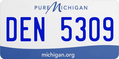 MI license plate DEN5309