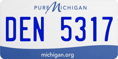 MI license plate DEN5317