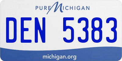 MI license plate DEN5383