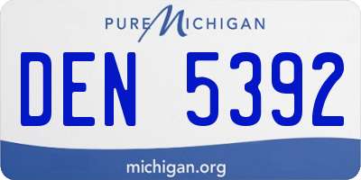 MI license plate DEN5392