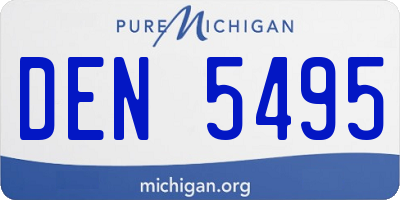 MI license plate DEN5495