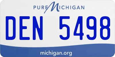 MI license plate DEN5498