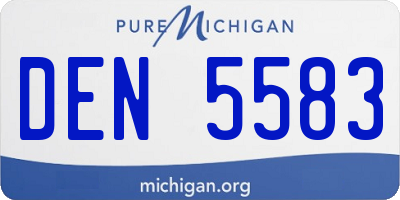 MI license plate DEN5583