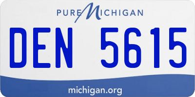 MI license plate DEN5615