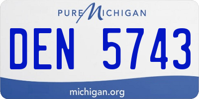 MI license plate DEN5743