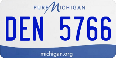 MI license plate DEN5766