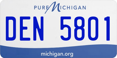 MI license plate DEN5801