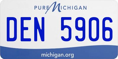 MI license plate DEN5906