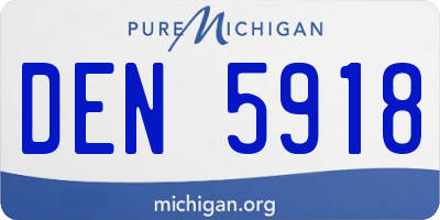 MI license plate DEN5918
