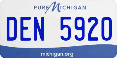 MI license plate DEN5920