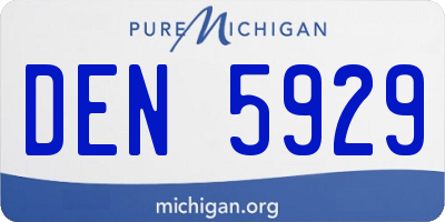 MI license plate DEN5929