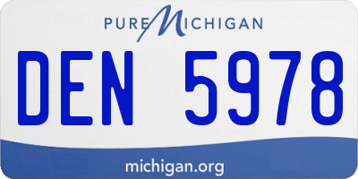 MI license plate DEN5978
