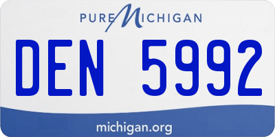 MI license plate DEN5992