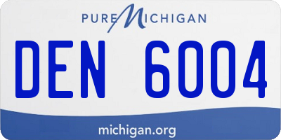 MI license plate DEN6004