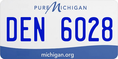 MI license plate DEN6028