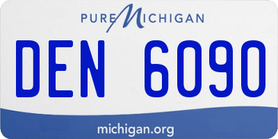 MI license plate DEN6090