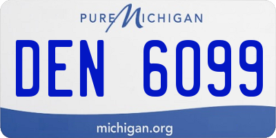 MI license plate DEN6099