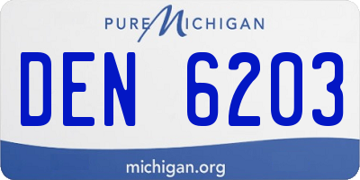MI license plate DEN6203