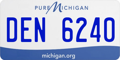 MI license plate DEN6240