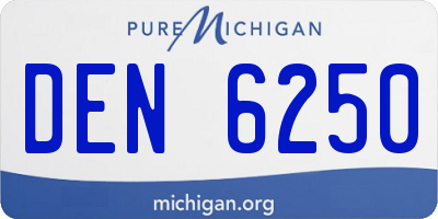 MI license plate DEN6250