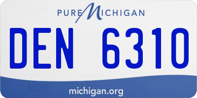 MI license plate DEN6310