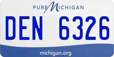 MI license plate DEN6326