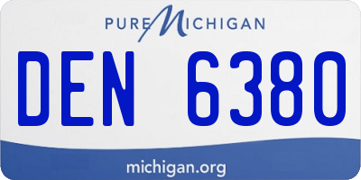MI license plate DEN6380
