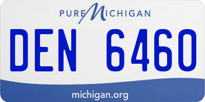 MI license plate DEN6460