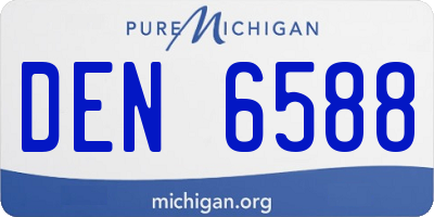 MI license plate DEN6588