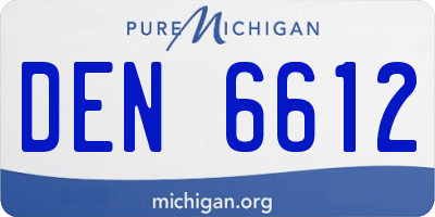 MI license plate DEN6612