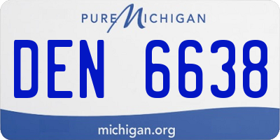 MI license plate DEN6638