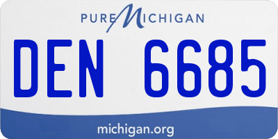 MI license plate DEN6685
