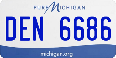 MI license plate DEN6686