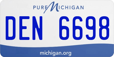 MI license plate DEN6698