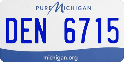 MI license plate DEN6715