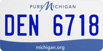 MI license plate DEN6718