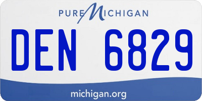 MI license plate DEN6829