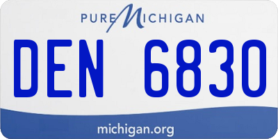 MI license plate DEN6830