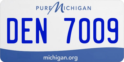 MI license plate DEN7009