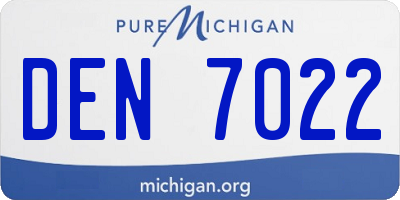 MI license plate DEN7022