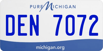 MI license plate DEN7072