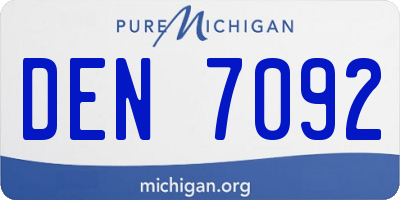 MI license plate DEN7092