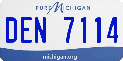 MI license plate DEN7114