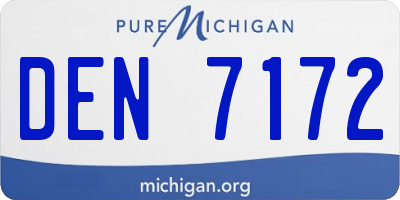 MI license plate DEN7172
