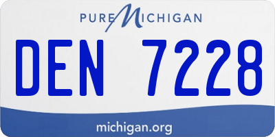 MI license plate DEN7228