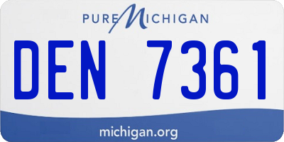 MI license plate DEN7361