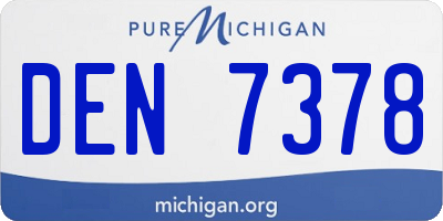 MI license plate DEN7378